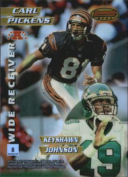 1996 Bowman's Best - Mirror Images Refractors #8 Cris Carter / Curtis Conway / Carl Pickens / Keyshawn Johnson Back