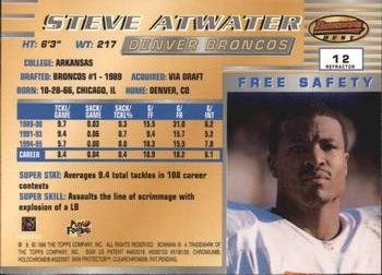1996 Bowman's Best - Refractors #12 Steve Atwater Back
