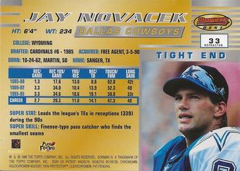 1996 Bowman's Best - Refractors #33 Jay Novacek Back