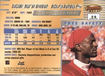 1996 Bowman's Best - Refractors #59 Merton Hanks Back