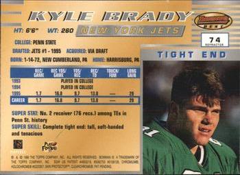 1996 Bowman's Best - Refractors #74 Kyle Brady Back