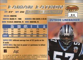 1996 Bowman's Best - Refractors #94 Lamar Lathon Back