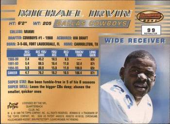1996 Bowman's Best - Refractors #99 Michael Irvin Back