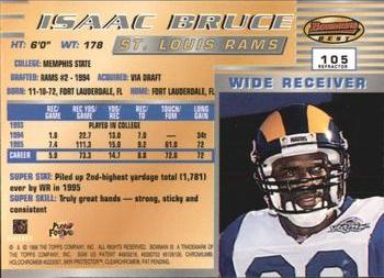 1996 Bowman's Best - Refractors #105 Isaac Bruce Back
