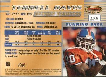 1996 Bowman's Best - Refractors #129 Terrell Davis Back