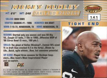 1996 Bowman's Best - Refractors #141 Rickey Dudley Back