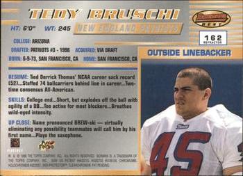 1996 Bowman's Best - Refractors #162 Tedy Bruschi Back