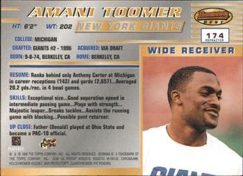 1996 Bowman's Best - Refractors #174 Amani Toomer Back