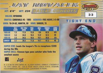 1996 Bowman's Best - Super Bowl XXXI #33 Jay Novacek Back