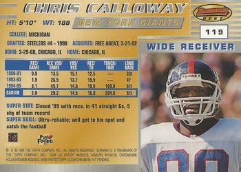 1996 Bowman's Best - Super Bowl XXXI #119 Chris Calloway Back
