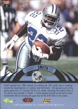 1996 Classic NFL Experience - Printer's Proofs #1 Emmitt Smith Back