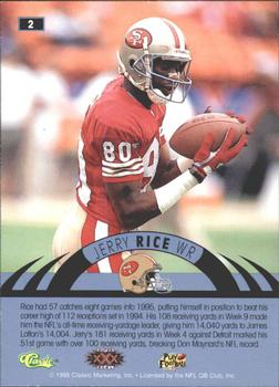 1996 Classic NFL Experience - Printer's Proofs #2 Jerry Rice Back