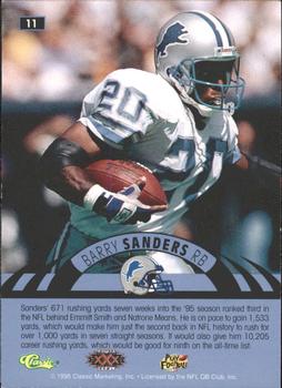 1996 Classic NFL Experience - Printer's Proofs #11 Barry Sanders Back