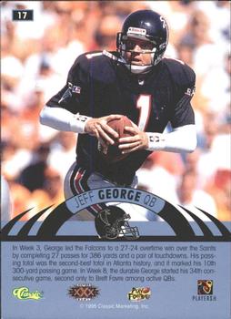 1996 Classic NFL Experience - Printer's Proofs #17 Jeff George Back
