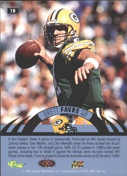 1996 Classic NFL Experience - Printer's Proofs #19 Brett Favre Back