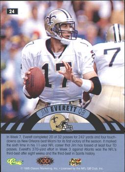 1996 Classic NFL Experience - Printer's Proofs #24 Jim Everett Back