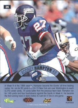 1996 Classic NFL Experience - Printer's Proofs #26 Rodney Hampton Back