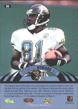 1996 Classic NFL Experience - Printer's Proofs #30 Desmond Howard Back