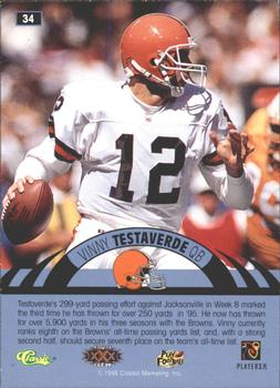 1996 Classic NFL Experience - Printer's Proofs #34 Vinny Testaverde Back