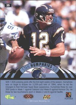 1996 Classic NFL Experience - Printer's Proofs #35 Stan Humphries Back