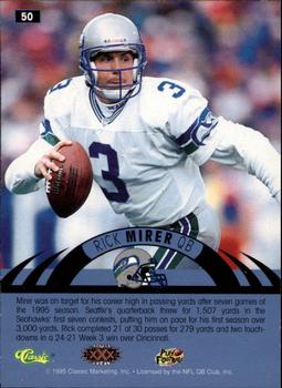 1996 Classic NFL Experience - Printer's Proofs #50 Rick Mirer Back