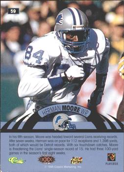 1996 Classic NFL Experience - Printer's Proofs #59 Herman Moore Back
