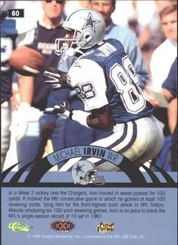 1996 Classic NFL Experience - Printer's Proofs #60 Michael Irvin Back