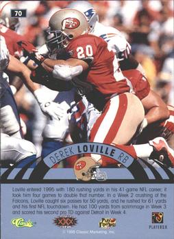 1996 Classic NFL Experience - Printer's Proofs #70 Derek Loville Back