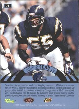 1996 Classic NFL Experience - Printer's Proofs #71 Junior Seau Back