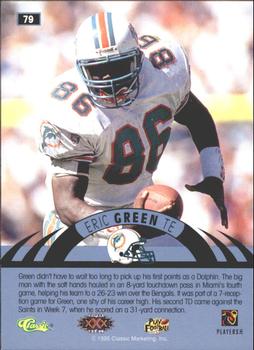 1996 Classic NFL Experience - Printer's Proofs #79 Eric Green Back