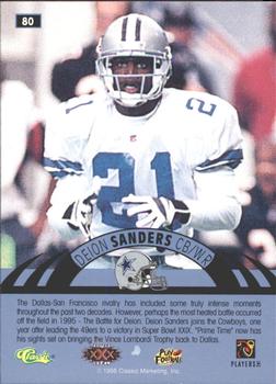 1996 Classic NFL Experience - Printer's Proofs #80 Deion Sanders Back