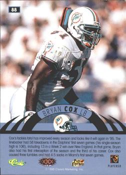 1996 Classic NFL Experience - Printer's Proofs #88 Bryan Cox Back
