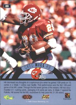 1996 Classic NFL Experience - Printer's Proofs #89 Greg Hill Back