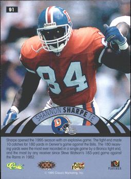1996 Classic NFL Experience - Printer's Proofs #91 Shannon Sharpe Back