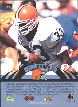 1996 Classic NFL Experience - Printer's Proofs #92 Leroy Hoard Back