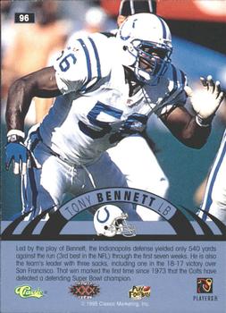 1996 Classic NFL Experience - Printer's Proofs #96 Tony Bennett Back