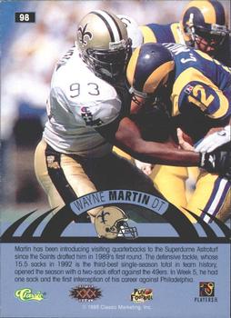 1996 Classic NFL Experience - Printer's Proofs #98 Wayne Martin Back
