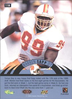 1996 Classic NFL Experience - Printer's Proofs #119 Warren Sapp Back