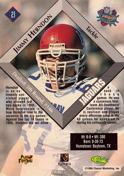 1996 Classic NFL Rookies - Gold #21 Jimmy Herndon Back