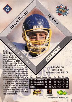 1996 Classic NFL Rookies - Gold #29 Brian Roche Back