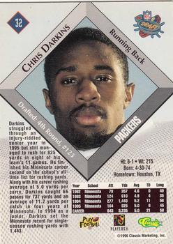 1996 Classic NFL Rookies - Gold #32 Chris Darkins Back
