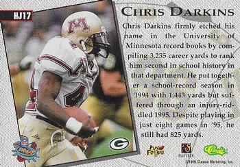 1996 Classic NFL Rookies - Home Jersey #HJ17 Chris Darkins Back
