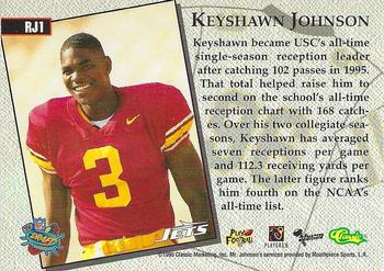 1996 Classic NFL Rookies - Road Jersey #RJ1 Keyshawn Johnson Back