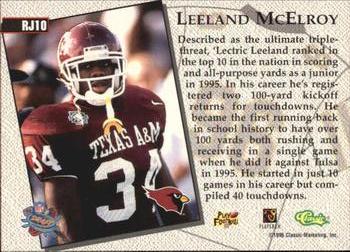 1996 Classic NFL Rookies - Road Jersey #RJ10 Leeland McElroy Back