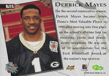 1996 Classic NFL Rookies - Road Jersey #RJ15 Derrick Mayes Back