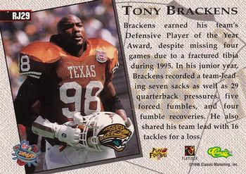 1996 Classic NFL Rookies - Road Jersey #RJ29 Tony Brackens Back