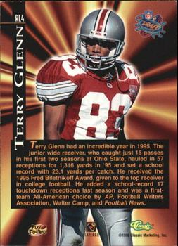 1996 Classic NFL Rookies - Rookie Lasers #RL4 Terry Glenn Back