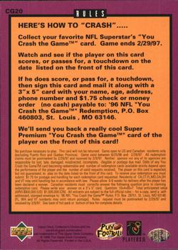 1996 Collector's Choice - You Crash the Game Gold #CG20 Terry Glenn Back