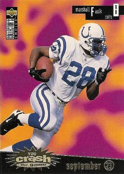 1996 Collector's Choice - You Crash the Game Gold #CG24 Marshall Faulk Front