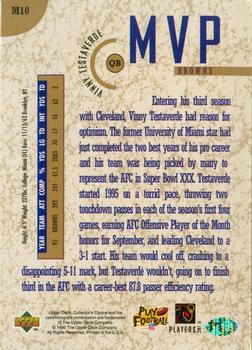 1996 Collector's Choice - MVPs Gold #M10 Vinny Testaverde Back
